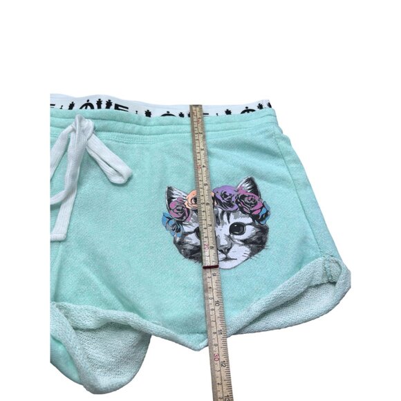 No Boundaries Womens Mist Mint Cat Print Shorts L - Picture 5 of 7
